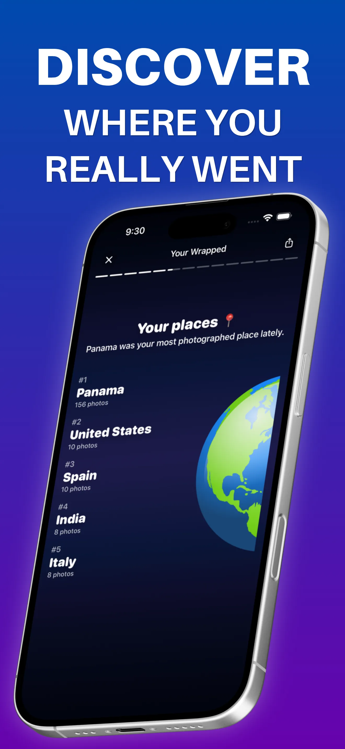 App Store screenshot: Discover where you really went