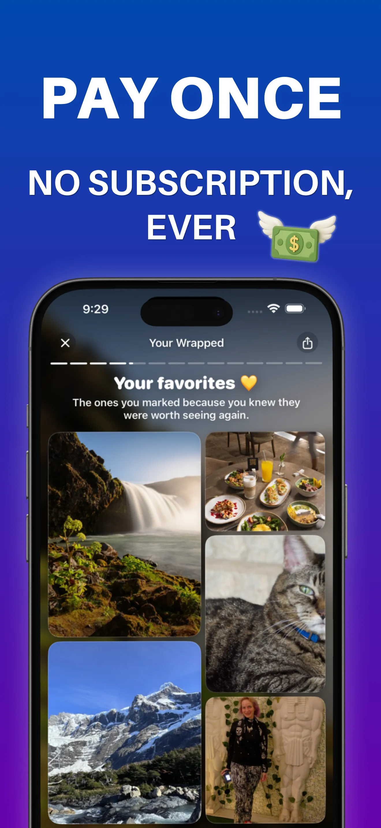 App Store screenshot: Pay once, no subscription, ever