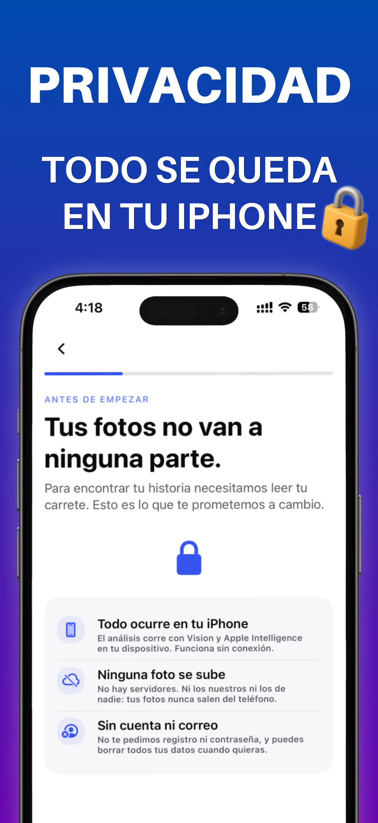 Captura del App Store: todo se queda en tu iPhone